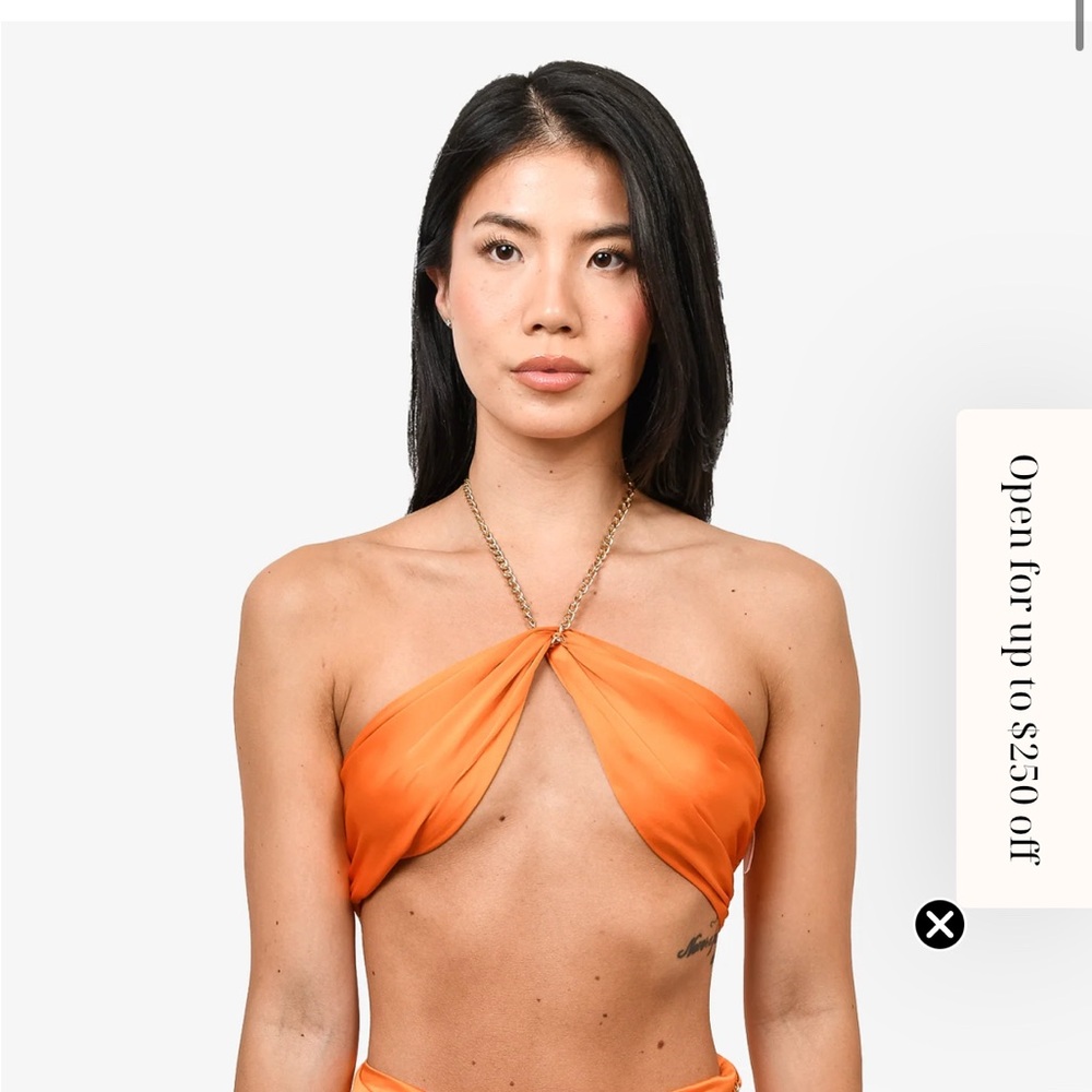 Amanda Uprichard Orange Crop Top
